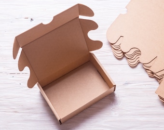 Lot of 15 pcs 6x4 inch Mini Kraft Carton Mailer Box with Cover, Folded Case, Gift Packaging.