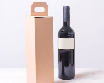 8 pcs Kraft Carton Bottle Carrier, Holder, Box with handle, Gift Packaging for bottl, small beer or wine bottles