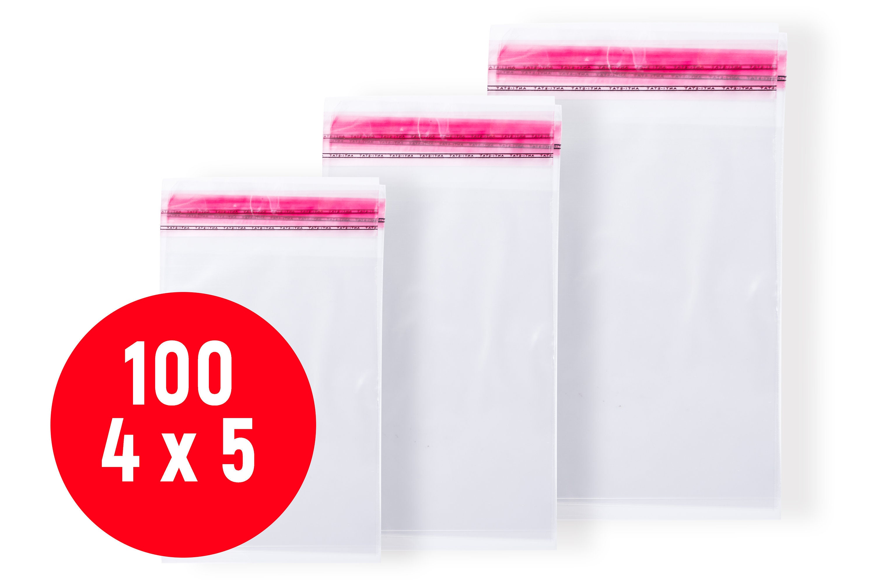100 Pcs 4x5 1 Inch Clear Self Adhesive Cello Polypropylene Etsy