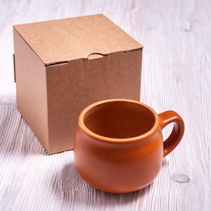 Lot of 15 pcs 3 3/4 x 3 3/4 x 3 1/2 inch Kraft Carton Box with Cover, Folded Case, Gift Packaging, for pot, mug, cup or bottle, Corrugated