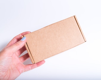 Lot of 20 pcs 6x3 inch Mini Kraft Carton Mailer Box with Cover, Folded Case, Gift Packaging, Printing your Logo available.