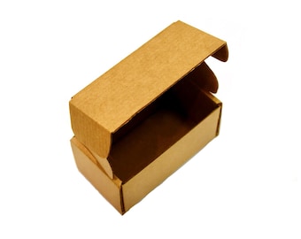 New lot of 30 pcs 4.13" × 2.17" × 1.89" inch Brown Cardboard Mailer Box, Carton Postal box with Cover, Folded Case, Shipping packaging.