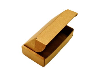 New lot of 40 pcs 4.06" × 2.24" × 0.98" inch Brown Cardboard Mailer Box, Carton Postal box with Cover, Folded Case, Shipping packaging.