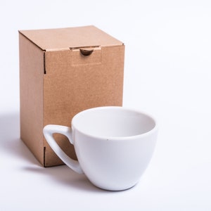Lote de 15 cajas de cartón Kraft mini de 3 x 3 x 4,5 pulgadas con tapa, estuche plegable, embalaje de regalo, para taza o botella