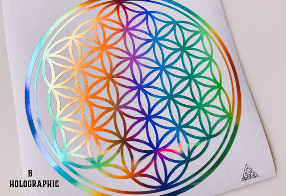 Flower of Life Vinyl Decals Holographic Rainbow Sacred | Etsy