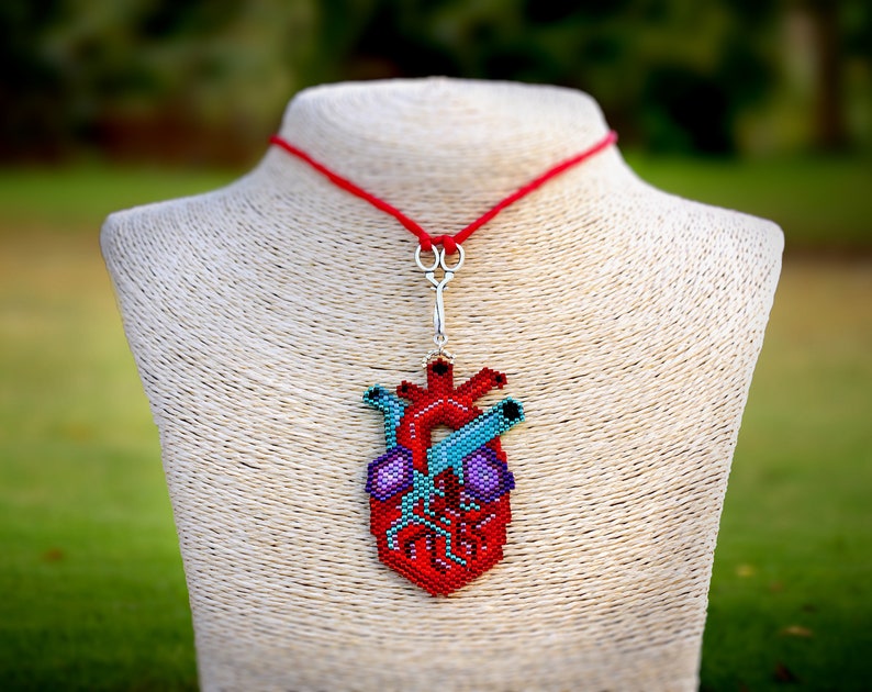 Anatomical Miyuki Heart Pendant