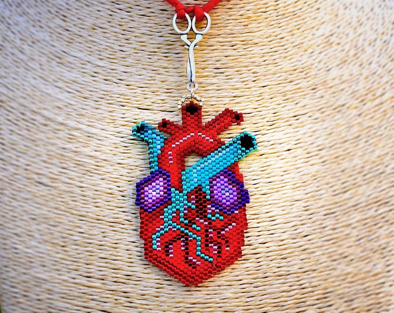 Anatomical Miyuki Heart Pendant