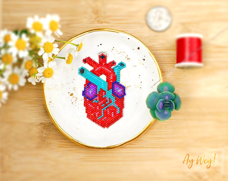 Anatomical Miyuki Heart Pendant