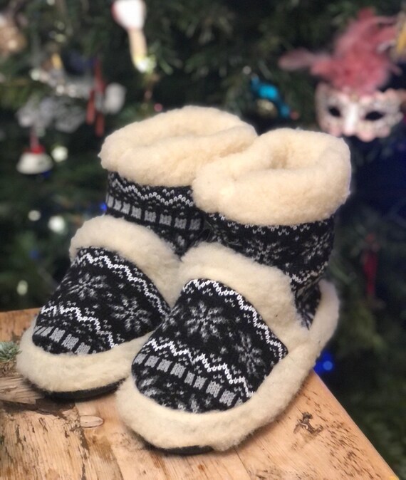 Handmade Mens Wool Boots Cosy Slippers 