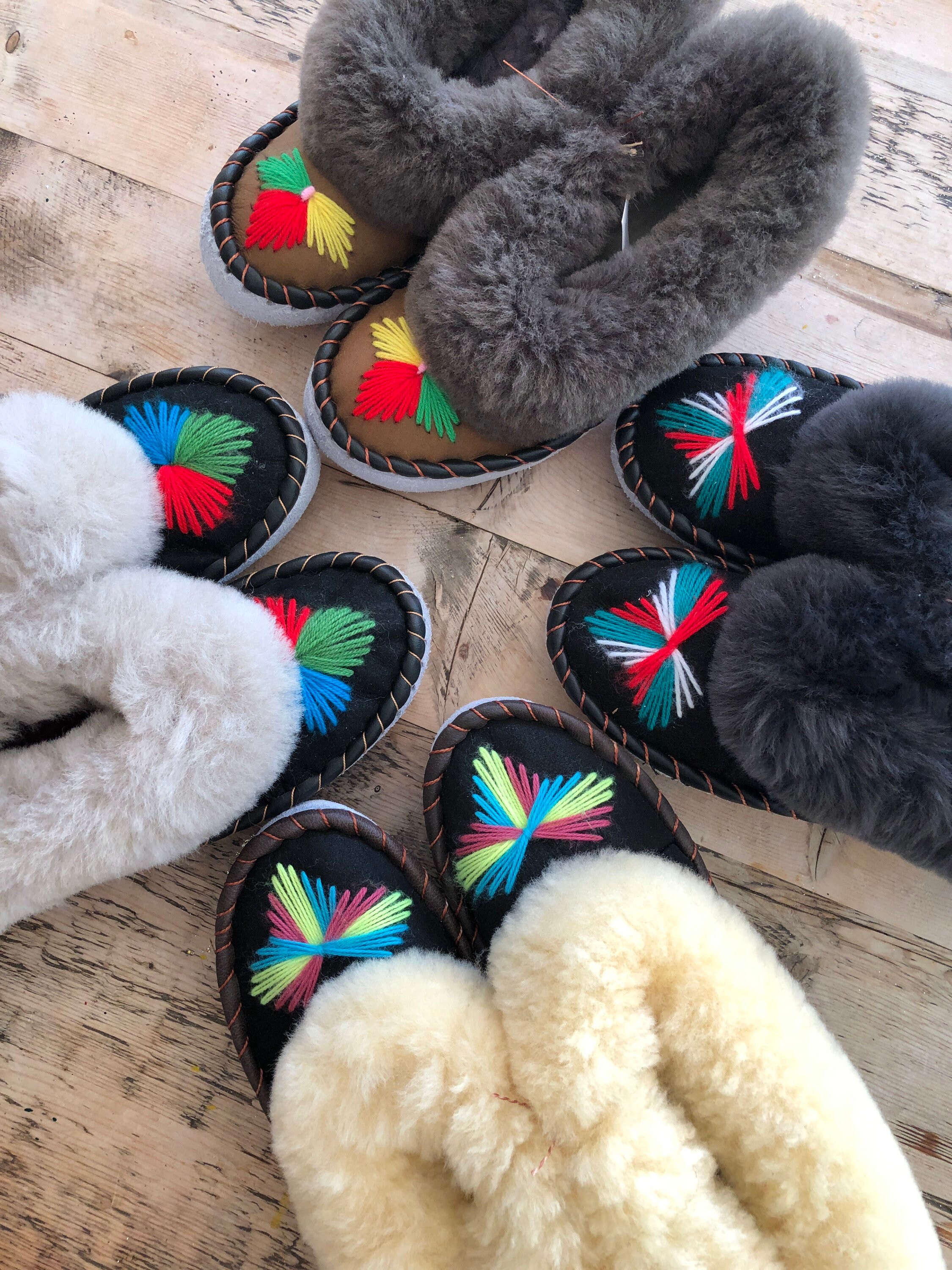 Sheepskin slippers moccasins sheepskin wool Lucky Dip Etsy