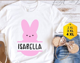 Custom Easter Peeps Shirt, Personalized Easter Name Shirt, Cute Bunny Shirt, Custom Easter Shirt, Kids Easter Shirts, Ladies Easter Tee