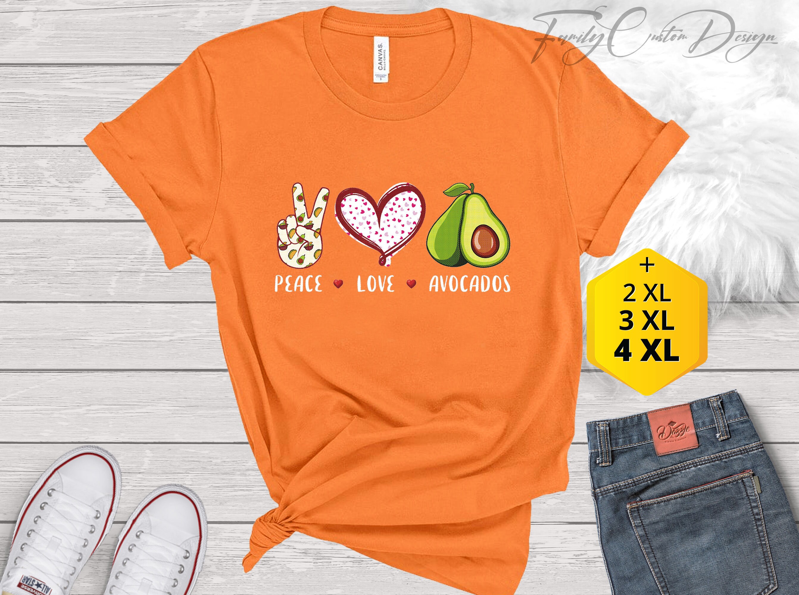 Peace Love Avocados Shirt Avocado 