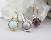 18g Small Non Dangle Stone Belly Ring - Yellow Gold, Rose Gold, Silver, 316L, Titanium - Dainty Belly Button Ring - Petite Belly Piercing