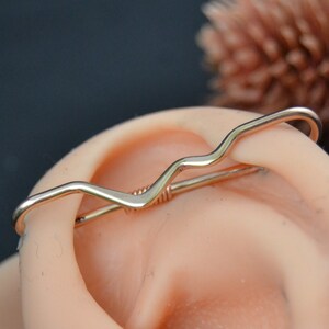 14k Rose Gold Smooth Mountain Industrial Piercing, Seamless Industrial Bar, Industrial Barbell, Pierced Ear Bar, Cartilage Earring