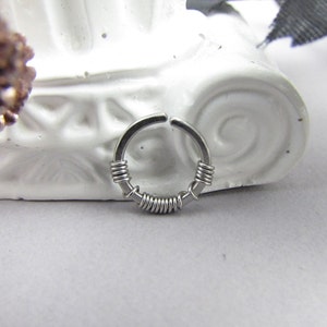 Steampunk 316L Stainless Steel Seamless Ring - 16g 18g 20g Surgical Steel Endless Hoop - Septum Tragus Helix Conch Nose Earring Belly