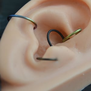 18 g niobiumkraakbeenring - kraakbeenring - eindeloze hoepel - kleine hoepel - naadloze ring - kraakbeenring - dunne oorbel - schelp