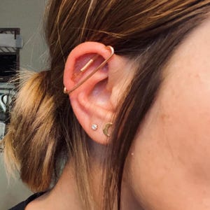 14k Rose Gold Fill 32mm 14ga Industrial Piercing - Seamless Industrial Ear Bar - READY SHIP