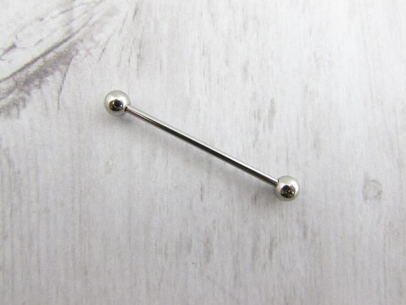 14ga Surgical Steel Screw Design Straight Industrial Barbell 14ga Surgical Steel Screw Design Straight Industrial Barbell