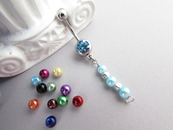 Classy Bow-Tie and Flower Belly Button Ring 14 GA 1.6mm Sold Individually - Red