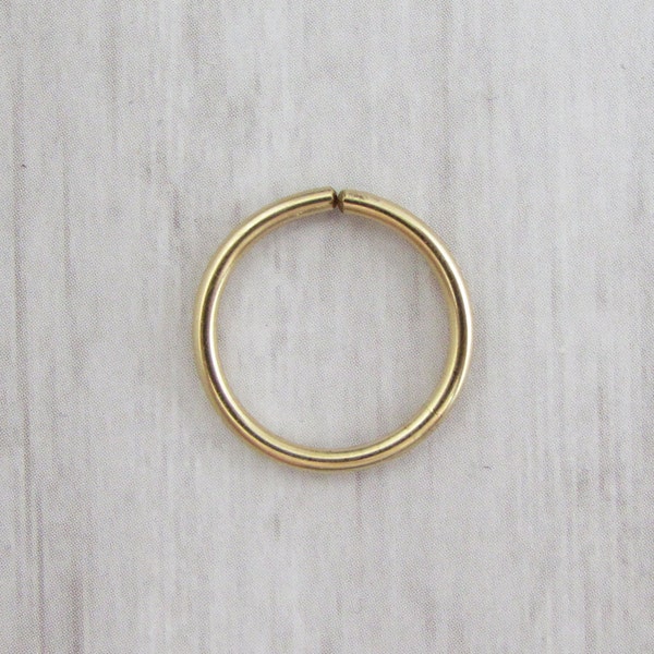 14k Yellow Gold Seamless Ring - 10g 12g 14g 16g 18g 22g 24g Nose Ring -Gold Endless Hoop -Septum Tragus Helix Rook Conch Lip Earring Belly