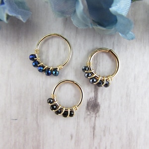 14k Gold Seamless Ring - 12g 14g 16g 18g 22g 24g Nose Ring -Gold Endless Hoop -Septum Tragus Helix Rook Conch Lip Earring Belly