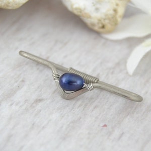 Titanium Pearl V Seamless Industrial Bar - Titanium Industrial Piercing - 20g 18g 16g 14g Industrial Barbell - Double Piercing - Ear Bar
