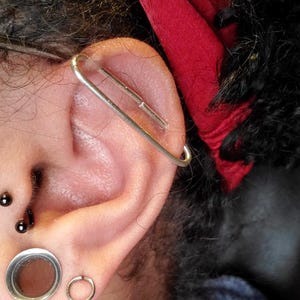 Ready to Ship - Argentium Silver Industrial Piercing - Seamless Industrial Ear Bar - Industrial Barbell - Double Ear Piercing