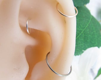 22g Cartilage Earring - Cartilage Hoop - Endless Hoop - Tiny Hoop Earring - Seamless Ring - Cartilage Hoop - Thin Earring - Custom Piercing/