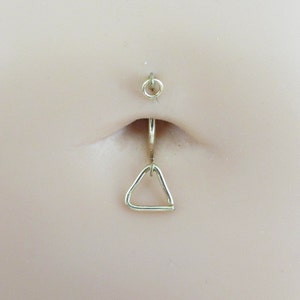 Triangle Bar Belly Ring - 14g 16g Niobium 14k Gold Silver Gold Fill Rose - Navel Ring - Slave Ring Belly Ring - Women’s Men's Belly Ring