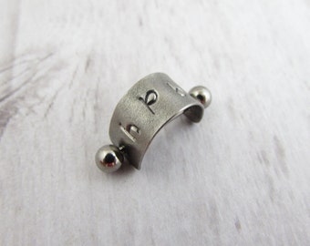 Personalized Titanium Cartilage Cuff - Cartilage Jewelry - Helix Earring - Tragus Piercing - Conch Earring - Pierced Cuff - 16g 14g Barbell