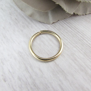 14k Yellow Gold Fill Seamless Ring - 12g 14g 16g 18g 20g 22g 24g Nose Ring - Septum Belly Tragus Helix Rook Conch Lip Earring - Endless Hoop