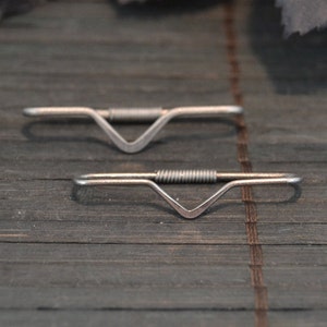 Smooth V Titanium Seamless Industrial Bar - Titanium Industrial Barbell - 20g 18g 16g 14g Industrial Piercing - Double Ear Bar - Piercing