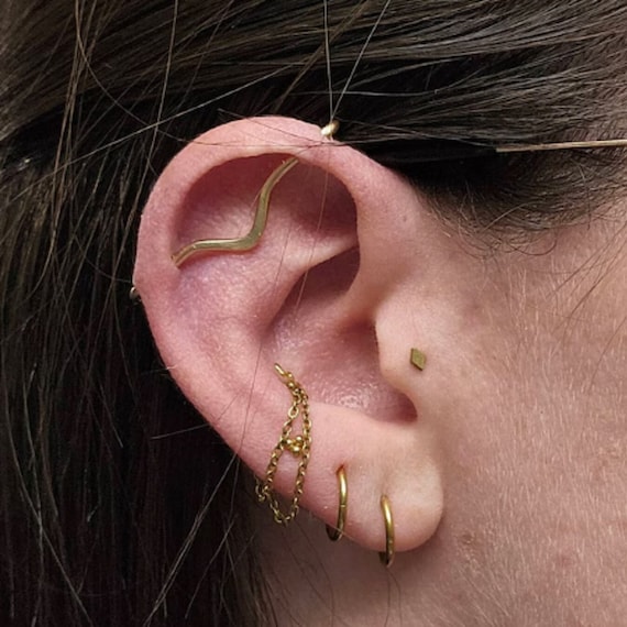 Piercing Ear Cuff Industrial Ear Bar Minimalist Ear Scaffold Bar