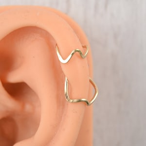 Brinco Mountain Helix - Joias Helix - 14g 16g 18g 20g Helix Hoop - Brinco 1º 2º Lóbulo - Joias Nature - Anel Sem Costura - Argola Sem Fim