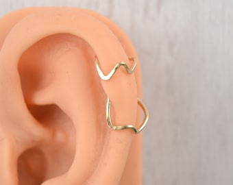 Mountain Helix Earring - Helix Jewelry - 14g 16g 18g 20g Helix Hoop - 1st 2nd Lobe Earring - Nature Jewelry - Seamless Ring - Endless Hoop