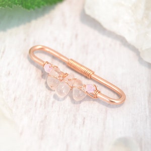 Barre industrielle sans couture, cristal de guérison, remplissage or rose, haltères industriels, 20 g, 18 g, 16 g, 14 g, 12 g, piercing industriel, double piercing oreille