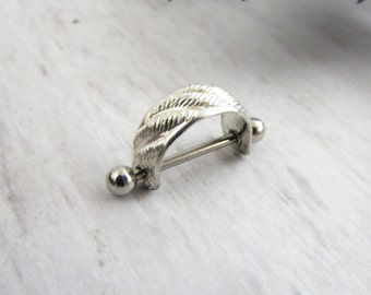Silver Cartilage Cuff - Cartilage Jewelry - 316L Stainless Steel - Helix Earring - Tragus Piercing - Conch Earring - Pierced Cuff - 16g Bar