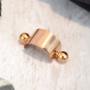 Rose Gold Knorpel Manschette - Barbell Manschette - Knorpel Ohrring - Helix Ohrring - Ohr Barbell - Muschel Ohrring - Durchbohrte Manschette - 16g 14g Barbell