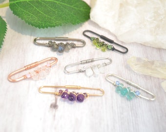 Healing Crystal Seamless Industrial Bar - Industrial Piercing - 20g 18g 16g 14g Industrial Barbell - Double Piercing - Ear Bar