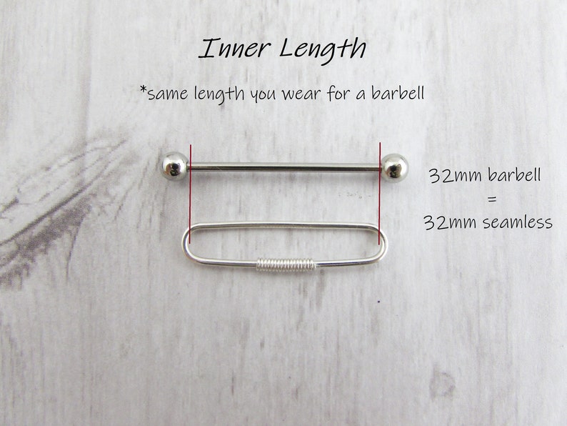 14k white gold industrial bar