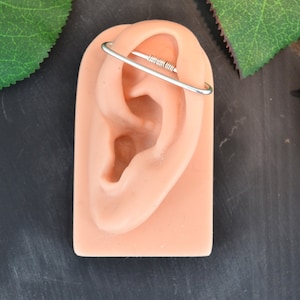 Solid White Gold Seamless Industrial Bar - 14g 16g 18g 20g Industrial Piercing - 26/28/30/32/34/36/38/40/42 Double Ear Piercing - Barbell