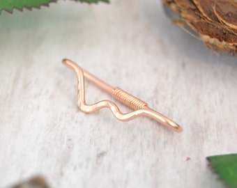 Textured Mountain Rosegold Industrial Piercing - 14k Gold Fill Industrial Barbell - 18g 16g 14g Industrial Barbell - Individuelles Doppelohr