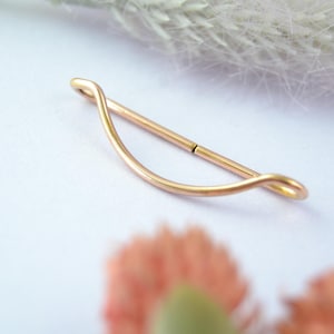 Swoop Industrial Pierced Ear Bar, Seamless Industrial Piercing, Industrial Barbell, Industrial Jewelry, Industrial Ear Bar, Double Earring