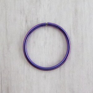 Ready to Ship - Purple Niobium Cartilage Ring - Seamless Cartilage Hoop - 20ga 5mm