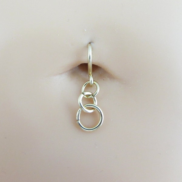 Dainty Chain Mail Belly Ring - Gold Fill, Rose, Silver- Short Dangle Belly Ring - 18g 20g Navel Bar - Tragus Earring - Cartilage Hook
