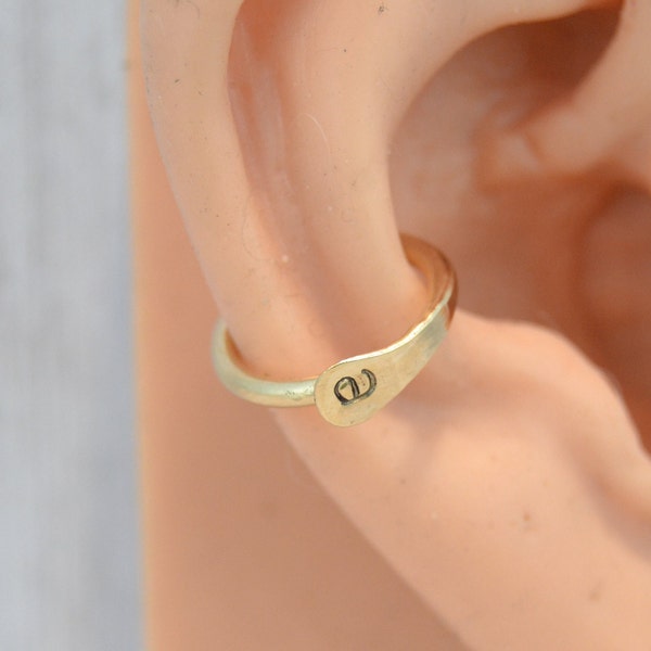 Personalized Letter Conch Earring - Conch Jewelry - 14g 16g Conch Hoop - Dainty Conch Ring - Hoop Earring - Seamless Ring - Endless Hoop