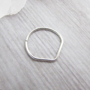 Anel de prata curvo em forma de V sem costura - 16g 18g 20g 22g 24g Argola de nariz - Argola de prata Endles - Septo Tragus Hélice Rook Conch Lip Brinco Barriga