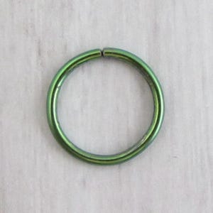 Ready to Ship - Green Niobium Cartilage Ring - Seamless Cartilage Hoop