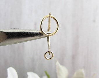 O-Ring Belly Ring - 14g 16g Gold Rose Gold Silver Niobium - 10mm 12mm 14mm Straight Barbell Navel Ring - Women’s Men's Belly Ring