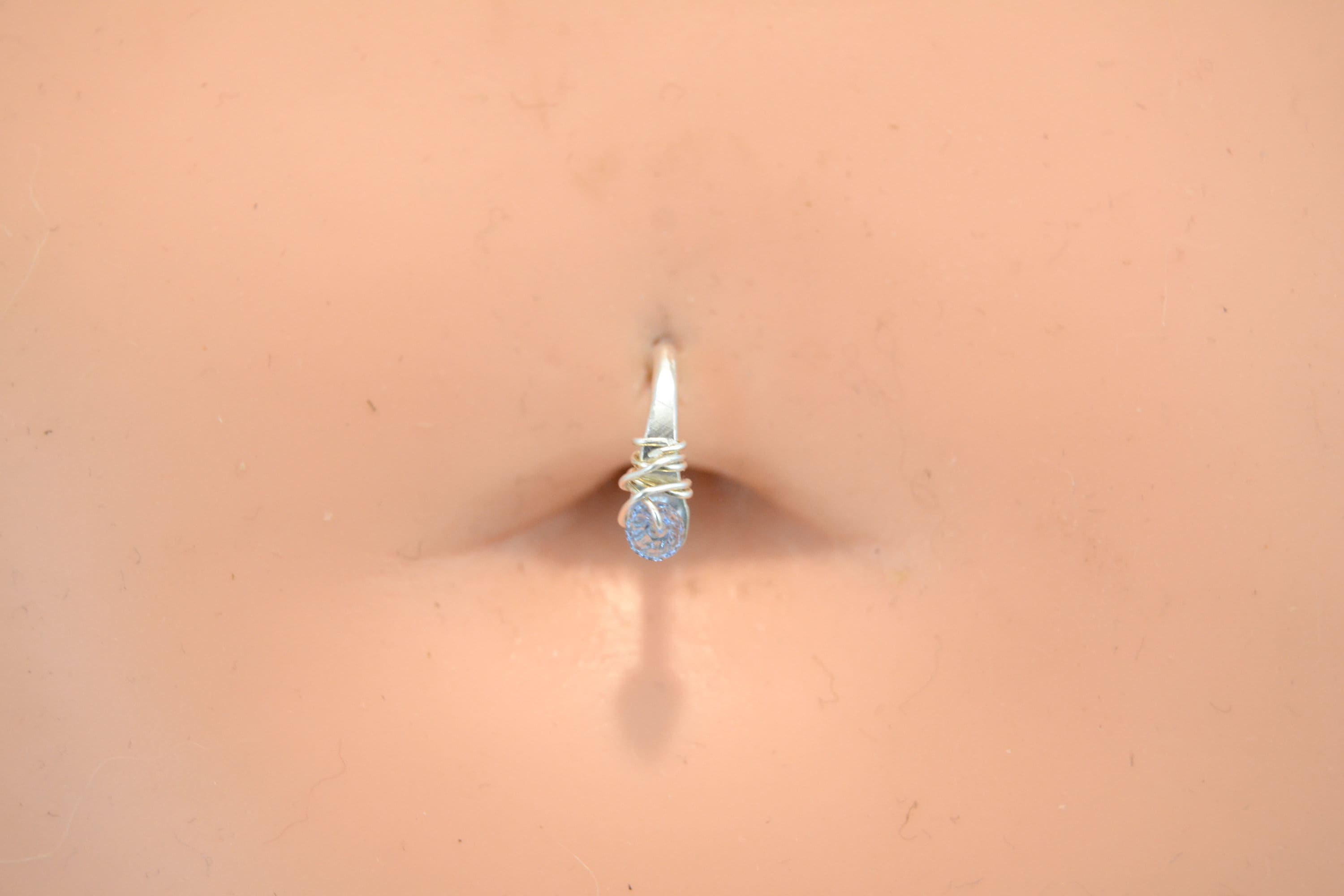 Belly button ring with big Swarovski crystal